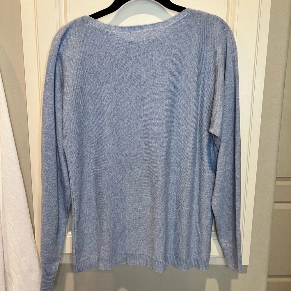 Bianco & Blu Women's Wool Cashmere Silk Blend Sweater Light Blue Size S NWT - Picture 3 of 9